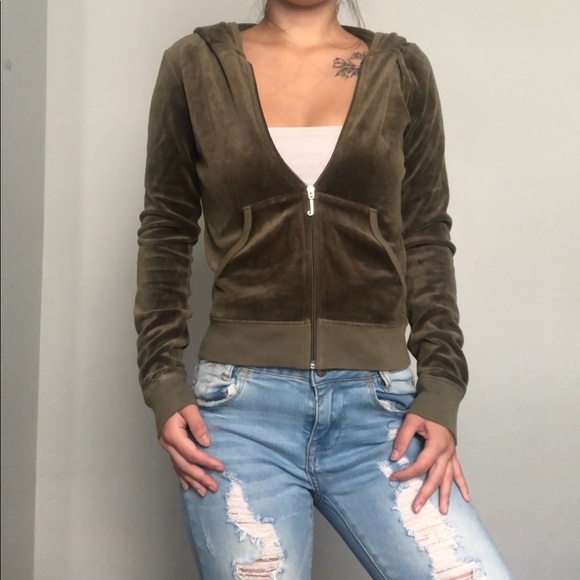 Juicy Couture Jackets & Blazers - juicy couture velour jacket army green XS
